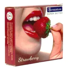 Sensation Super Dotted Scented Strawberry Condom